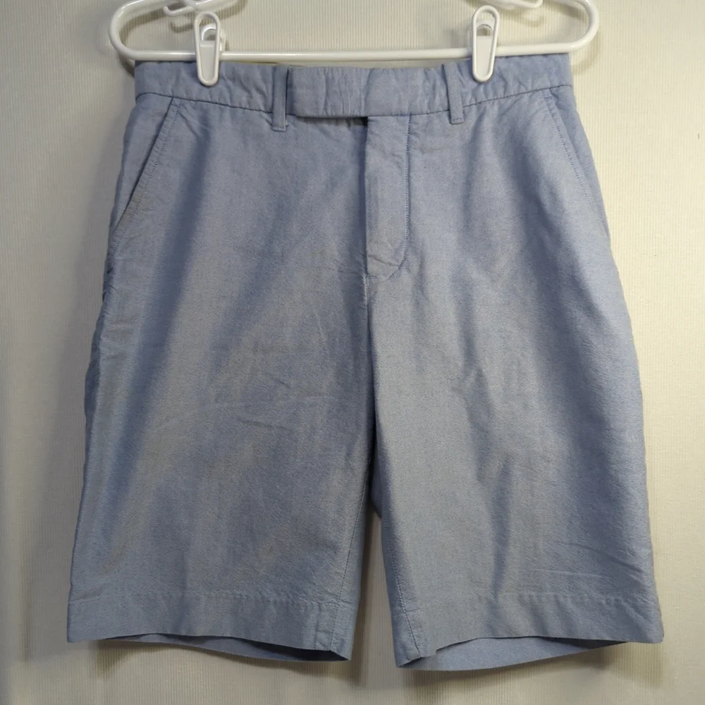 Polo Ralph Lauren Mens size 30 Flat Front Cotton Light Blue Chino Shorts 560
